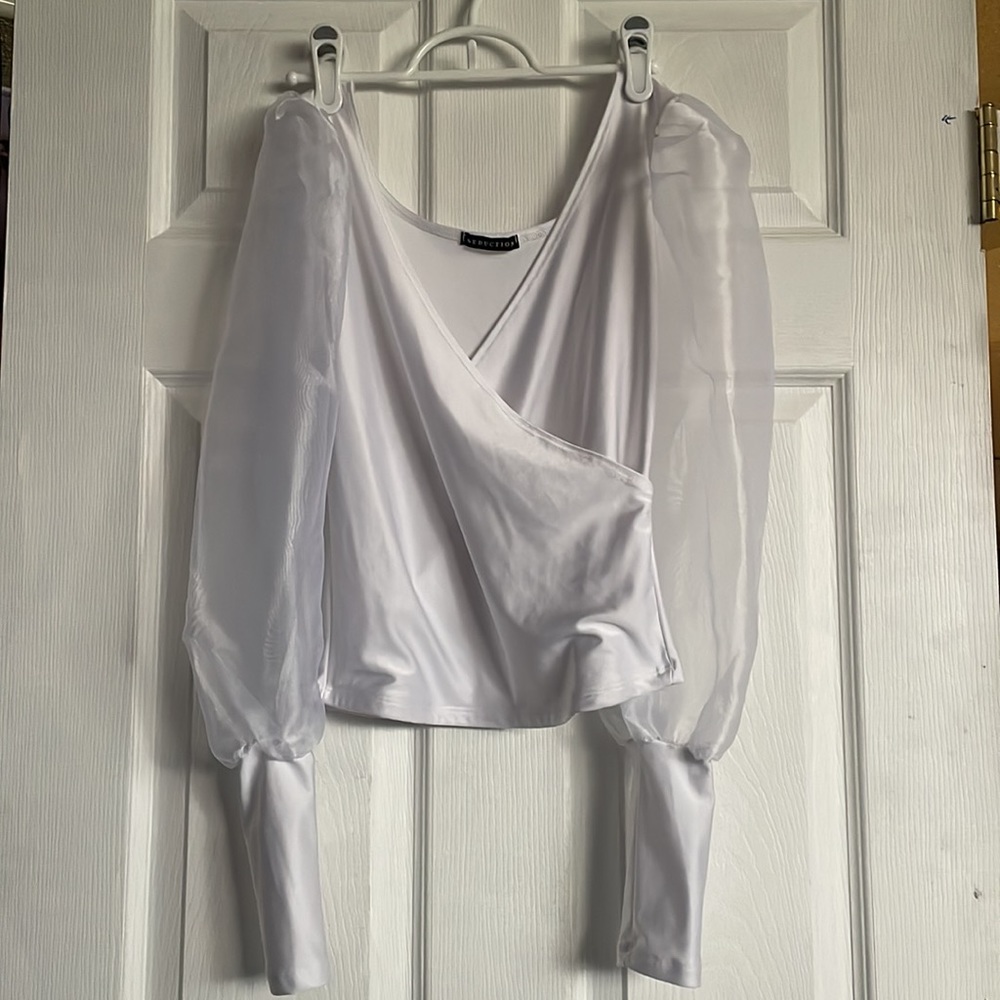 SEDUCTION White See-Through Puff Sleeve Blouse NWOT ‼️CLOSET CLEAR OUT‼️$10